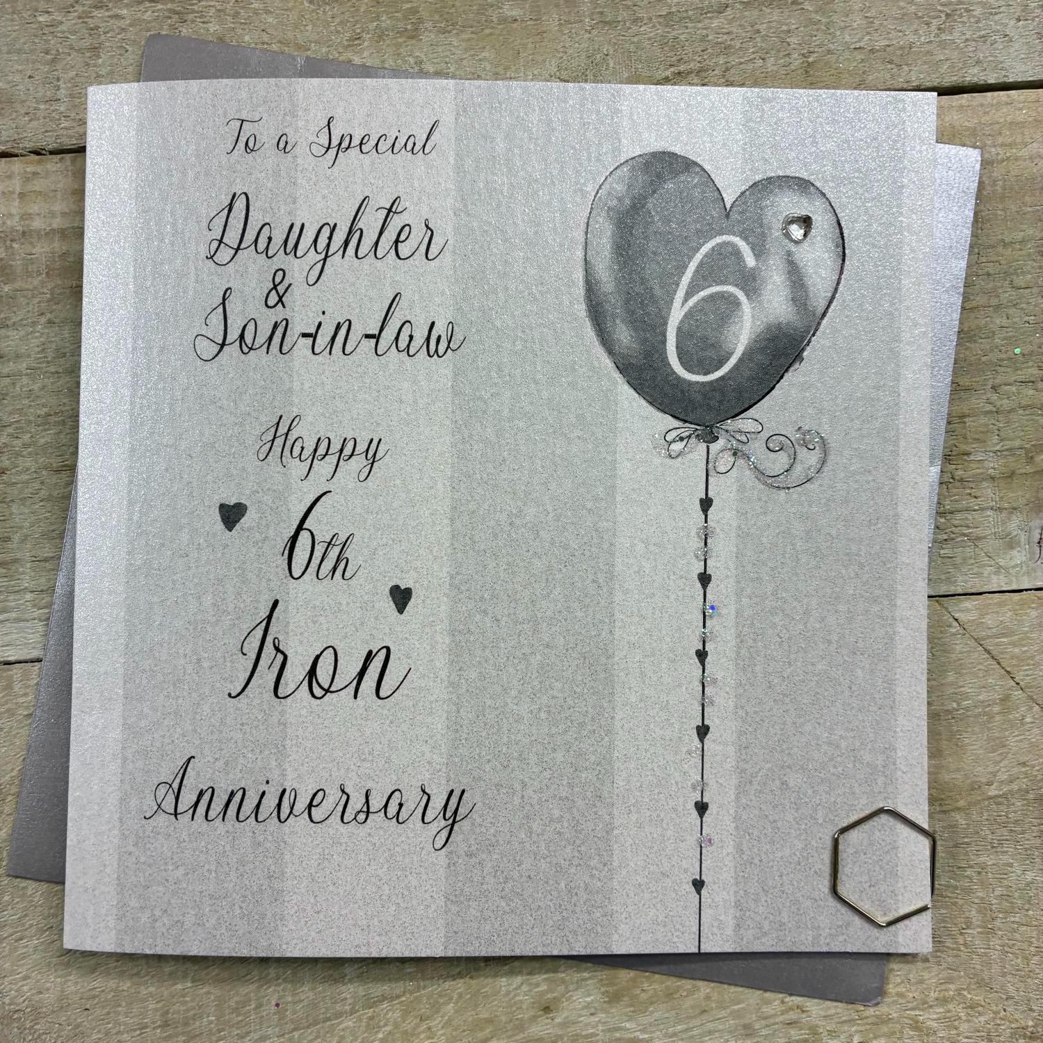 Daughter and son in law or Son and Daughter-in-law – 6th Anniversary card- for special couple! 1 2 3 4 5 7 8 9 10 iron anniversary