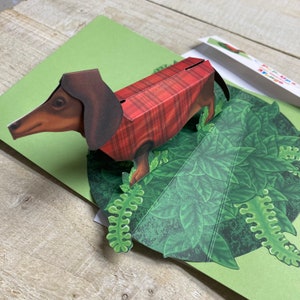 Karta pop-up - Jamnik - Sausage Dog projekt 2ToTango