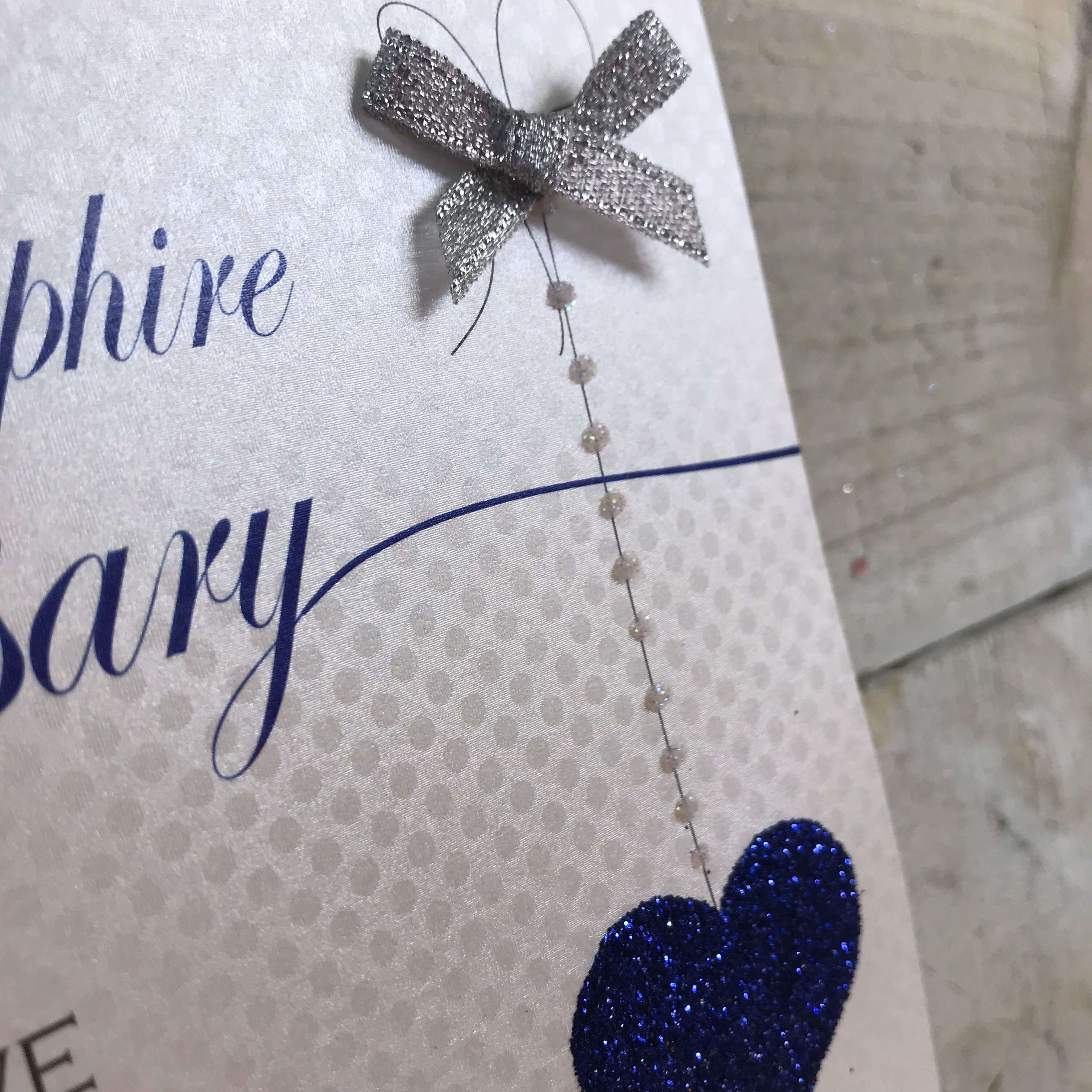 SAPPHRE Annversary Card-personalsed-45th Weddng Annversary Card - View #2