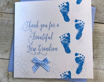 Thank you for our/my new Grandson /new Granddaughter card - new grandchild card (wb225-ogs/ogd) a beautiful grandchild