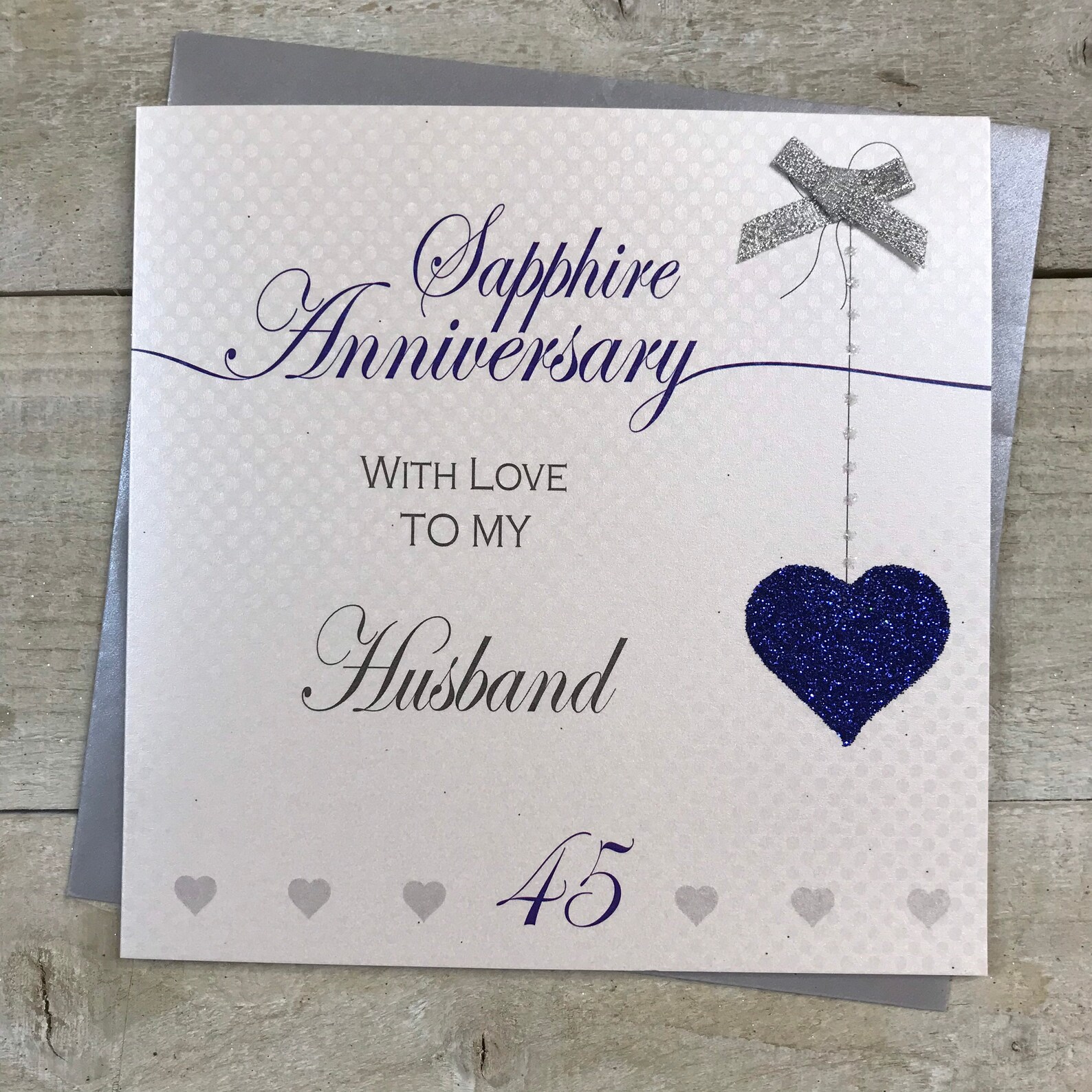 Sapphire 45th Anniversary Card for Grandparents Husband Wife Mum & Dad ...