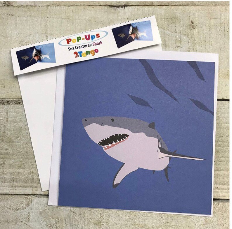 Pop up card shark design TTT1480 by 2ToTango | Etsy