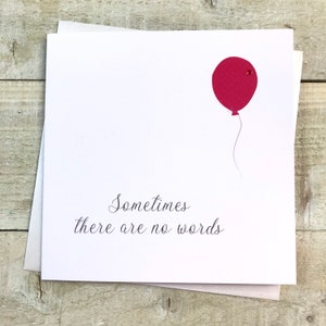Beileidskarte -manchmal gibt es keine Worte - Verlust der Mutter, Frau, Oma, Tochter, Freundin - roter Ballon / Löwenzahn - Beileidskarte