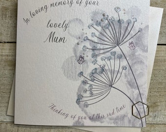 Sympathy Card - loss of Mum, Wife, Granny, Daughter, Friend - sympathy dandelion card - Condolence card - in memory of