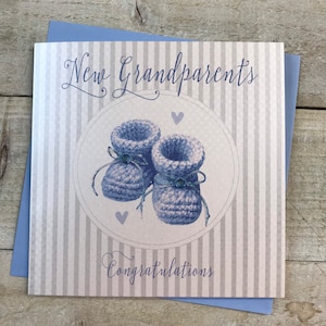 Nouveaux grands-parents - nouvelle carte de bébé - chaussons roses ou bleus - petit-fils, petite-fille, fille, fils, nouvelle carte de bébé