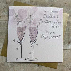 Beau-frère et futur beau-frère / Fiancé (homme) Fiançailles ou mariage ou anniversaire de mariage faits main du même sexe, carte pour 2 hommes