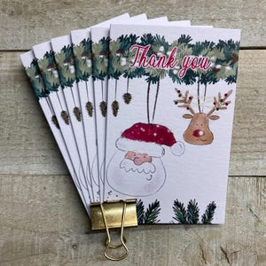 Paquete de 6 tarjetas de agradecimiento navideñas: tarjetas de notas, agradecimiento, caja de tarjetas navideñas muy especiales hechas en el Reino Unido