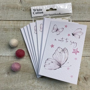 Tropische bladeren, eenhoorn, sterren, milkshake, flamingo-notlets PACK VAN 6 (N95-15j) Gewoon om te zeggen, bedankkaarten, minikaarten - pakje notlets