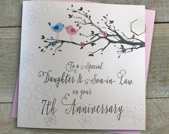 Daughter and son in law or Son and Daughter-in-law - 7th Anniversary card- for special couple! 1 2 3 4 5 6 8 9 10 copper anniversary