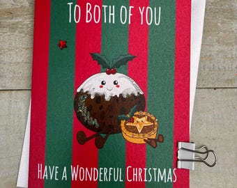 Special Friend, to special Friends, All the Family, Both of You, Special Couple - Cute Character Christmas Card - Doodlebugs, cute food