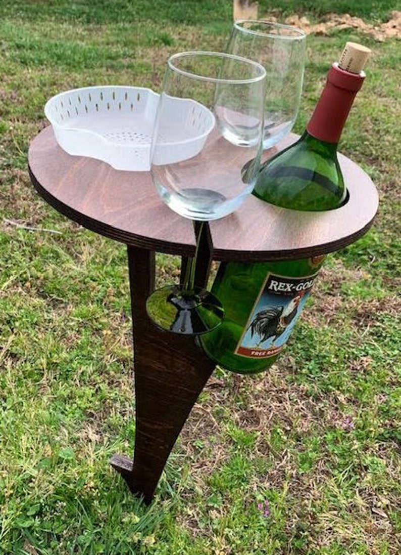 Handmade Wood Wooden Outdoor Wine Table / Wine Rack / Bottle Etsy