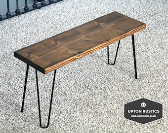 Bench | Entryway Bench | Wood Bench | Black Metal Legs | Farmhouse Bench | Rustic Bench | Entry Bench