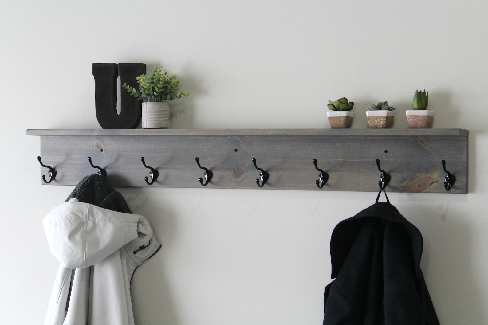 Coat Rack Shelf Wall Coat Rack With Shelf Coat Rack Wall Etsy