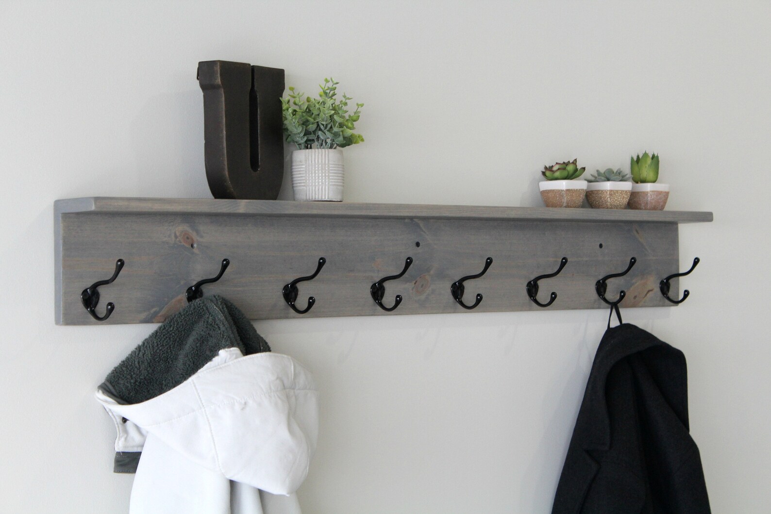 Coat Rack Shelf Wall Coat Rack With Shelf Coat Rack Wall Etsy