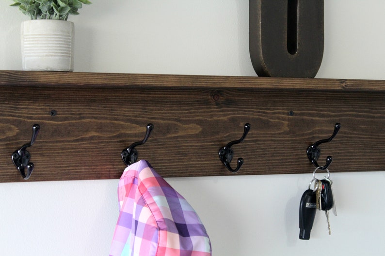 Coat Rack with Shelf: Wall Mounted with Hooks image 4