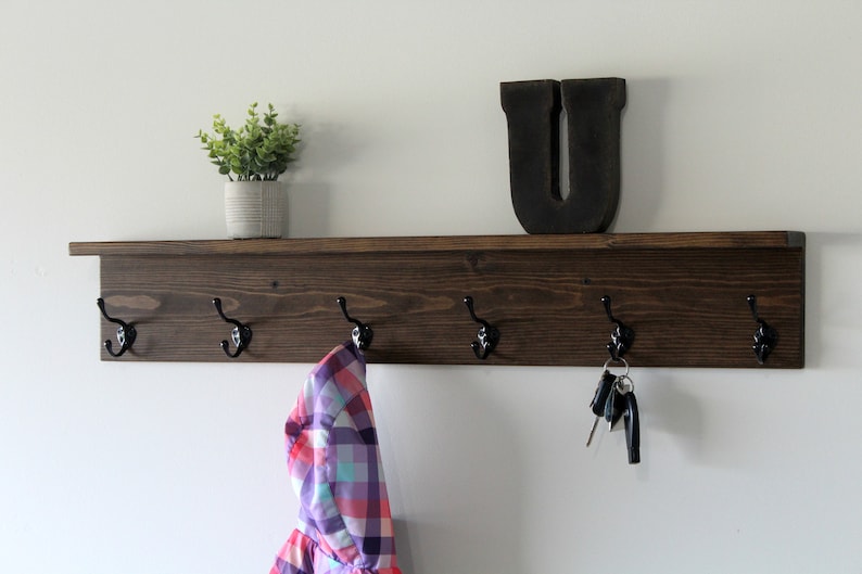 Coat Rack with Shelf: Wall Mounted with Hooks image 3