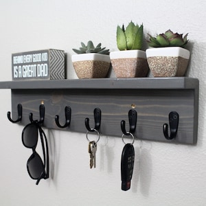 Key Holder Shelf, Key Holder for Wall, Key Holder with Shelf, Hat Rack for Wall, Coat Rack with Shelf, Coat Rack Wall Mount, Entryway Shelf