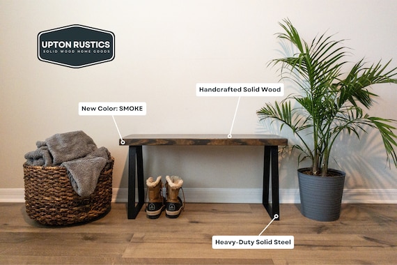 Bench, Entryway Bench, Entry Bench, Wood Bench, Rustic Bench, Farmhouse Bench, Rustic Entry Bench, Rustic Bench Wood, Metal Legs, Steel Legs