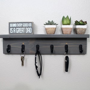 Key Holder Shelf, Key Holder for Wall, Key Holder with Shelf, Hat Rack for Wall, Coat Rack with Shelf, Coat Rack Wall Mount, Entryway Shelf image 2