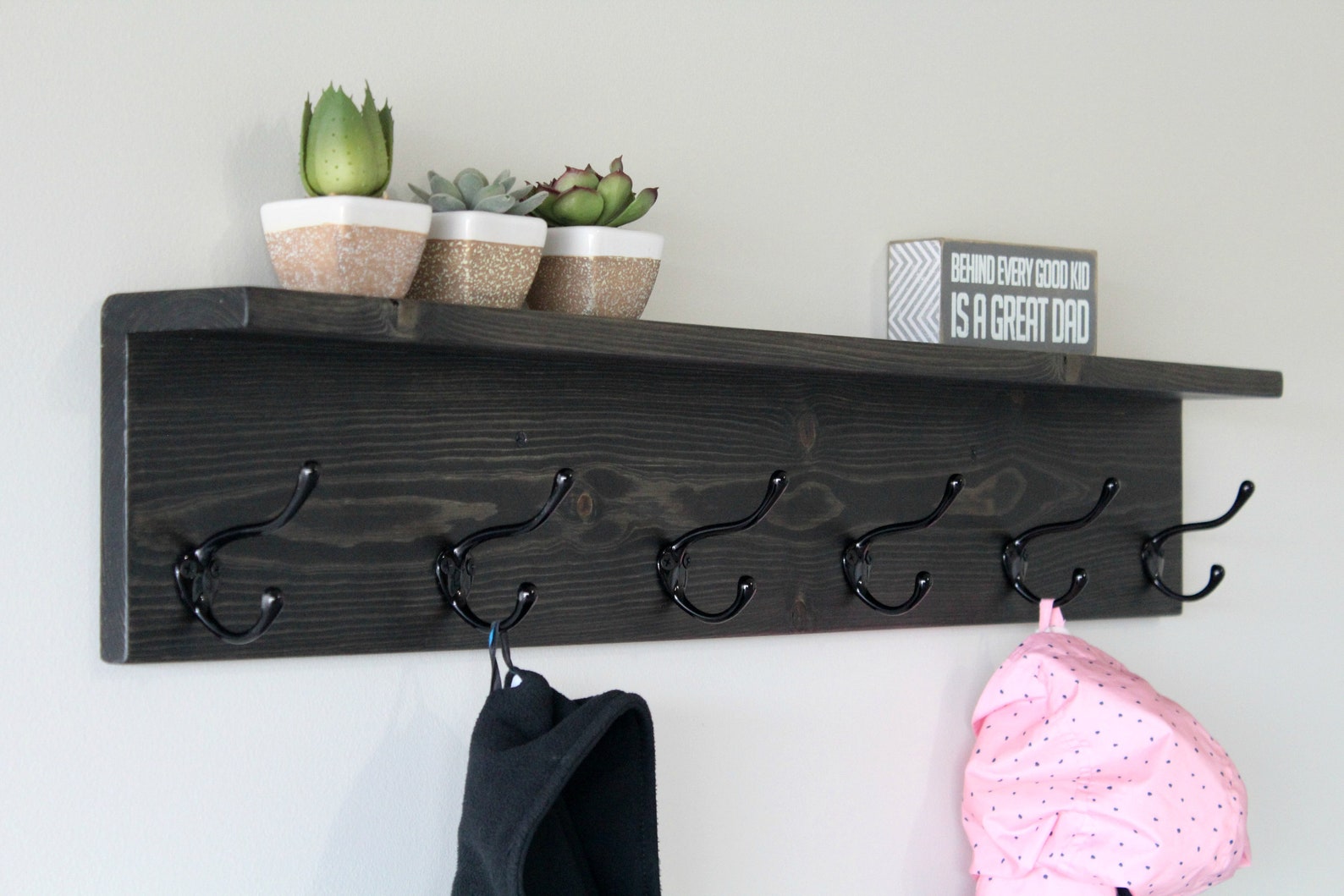 Rustic Coat Rack Shelf Wall Coat Rack With Shelf Wall Shelf Etsy