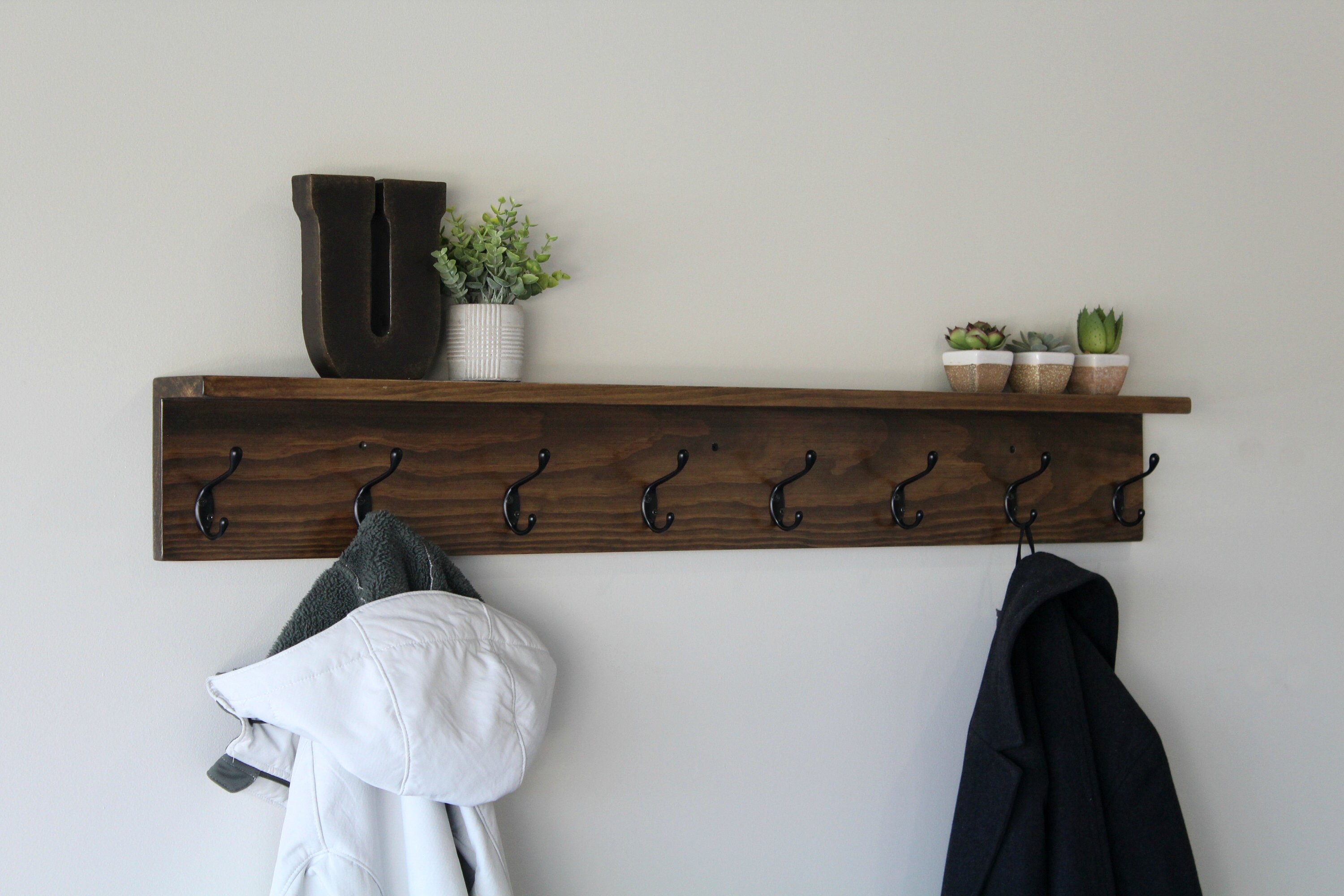 Rustic Coat Rack Shelf Wall Coat Rack with Shelf Wall Shelf Etsy