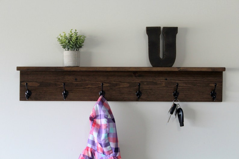 Coat Rack with Shelf: Wall Mounted with Hooks image 2