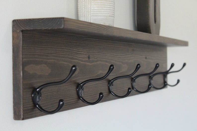 Coat Rack with Shelf: Wall Mounted with Hooks image 5