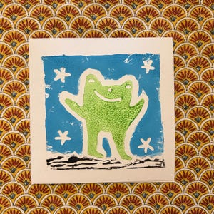 Tarjeta de rana alegre