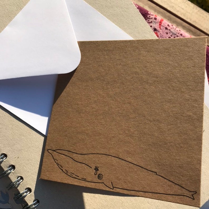 Lonely whale recycled card
