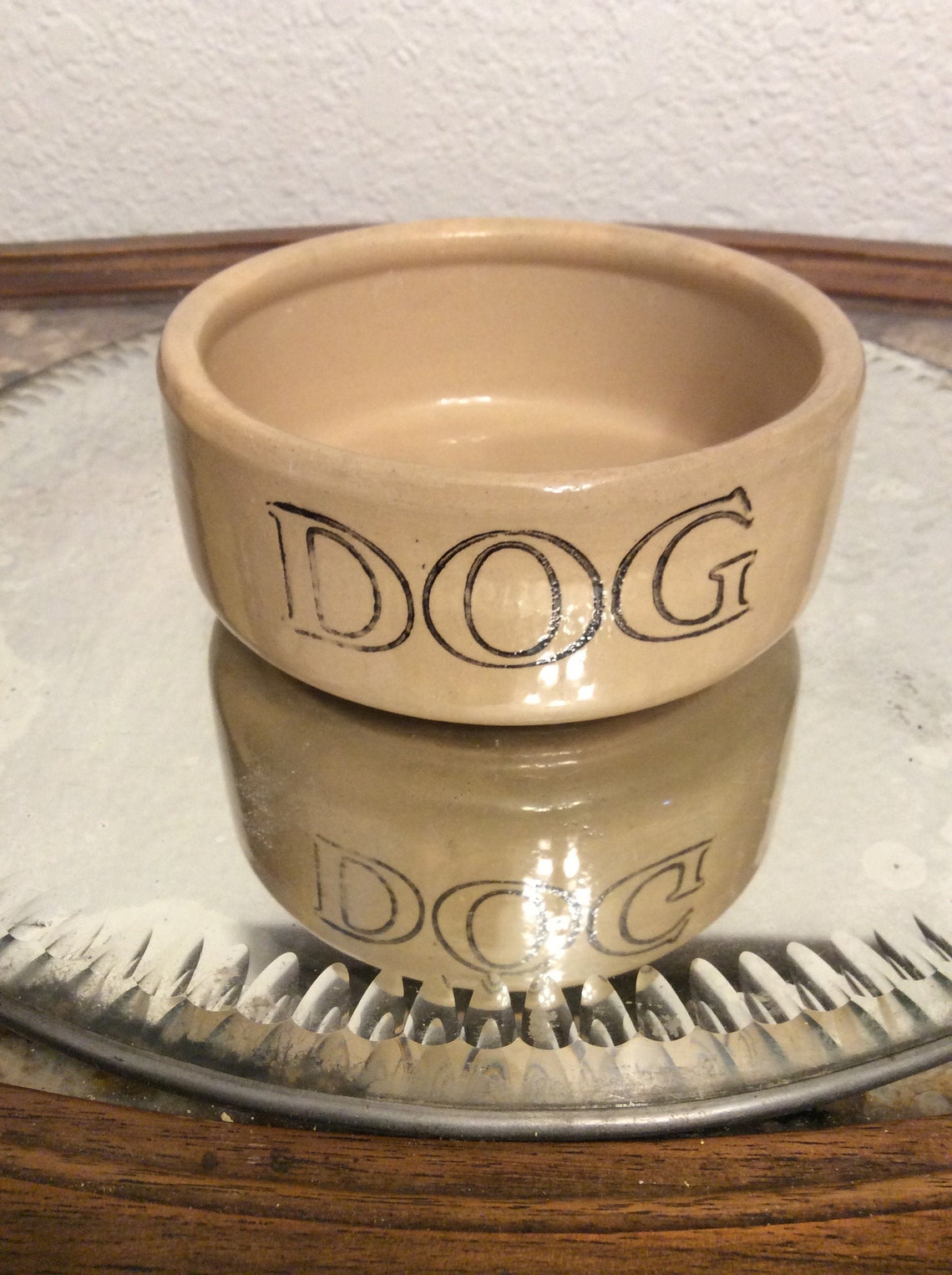 Stoneware DOG bowl vintage pet food dish vintage pet water Etsy