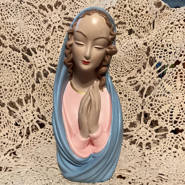 Vintage Madonna figurine, Virgin Mary Ceramic Figurine
