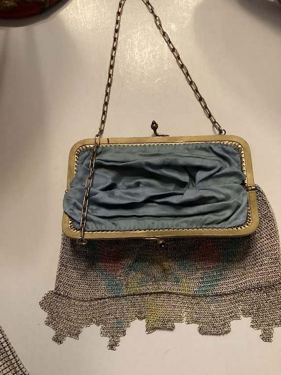 Dresden mesh purse, Dresden mesh bag, antique mes… - image 7