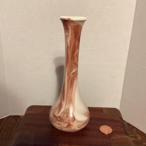 Vintage pottery bud vase, Montana Clay bud vase by Ella Arthur, swirl vase, art potter bud vase, Montana Potter, Ella Arthur, pottery