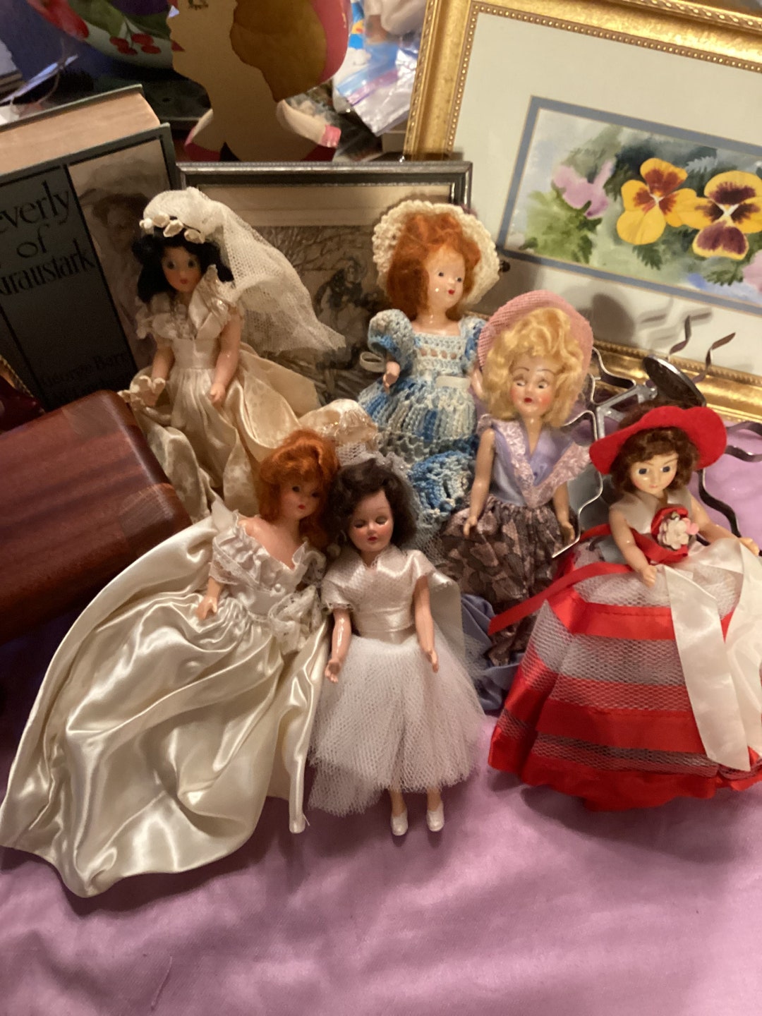 Six Vintage Mid Century Modern Dolls, Vintage Arco Gas Station Dolls