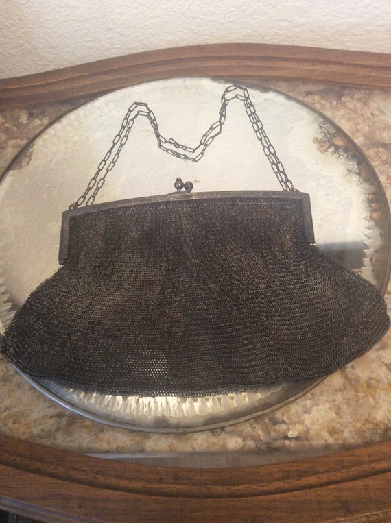 Vintage mesh purse, flapper purse, flapper bag,