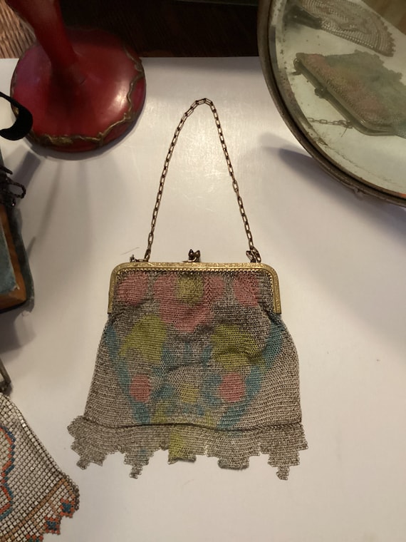 Dresden mesh purse, Dresden mesh bag, antique mes… - image 5