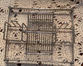 Vintage Mid Century William Rogers Lucite and chrome flatware holder/caddy