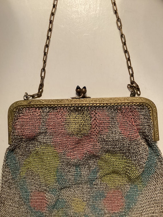 Dresden mesh purse, Dresden mesh bag, antique mes… - image 6
