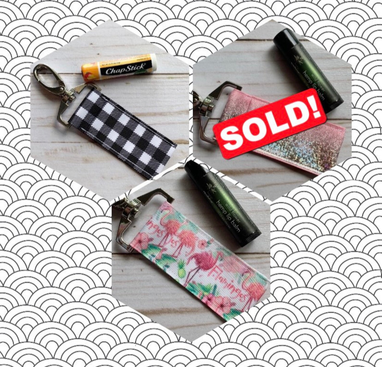 Chapstick keychains//lip fob//lipstick holder//lip balm Etsy