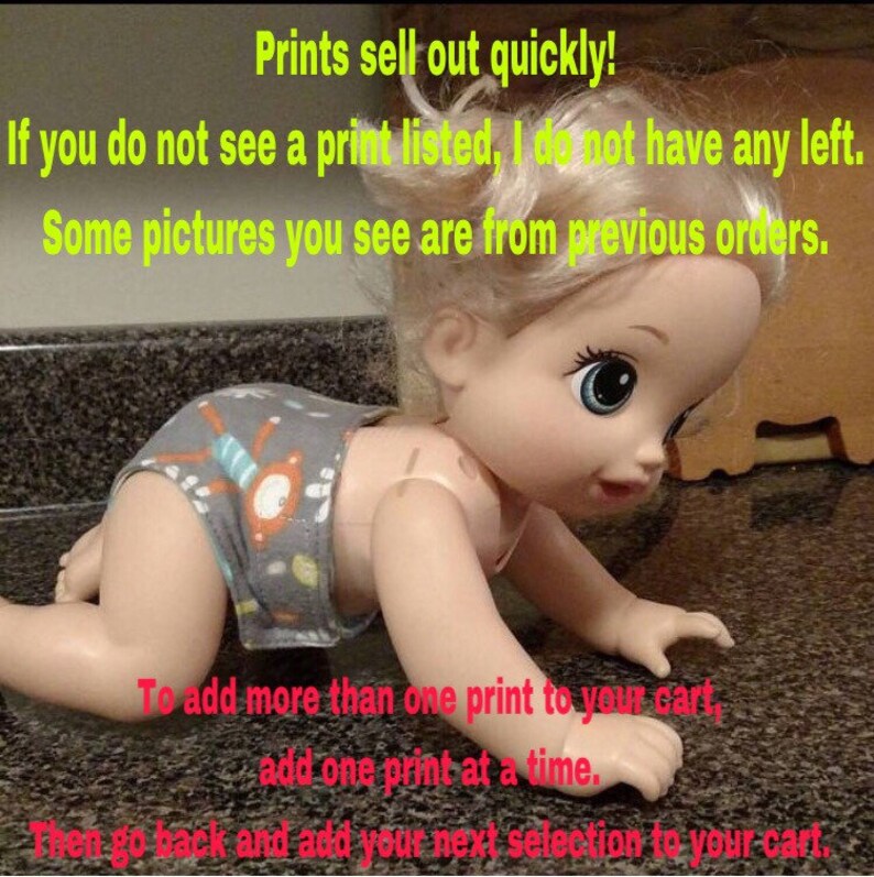 Rainbows Baby Alive Diapers//reusable Doll Diapers//washable Etsy