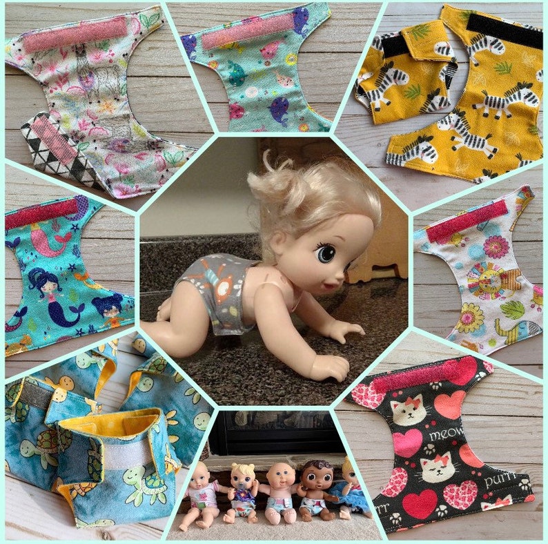 Baby Alive Diapers//reusable doll diapers//washable toy Etsy