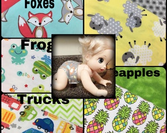 Baby Alive Diapers//reusable doll diapers//washable toy diapers//cloth doll diapers//American Girl diapers//