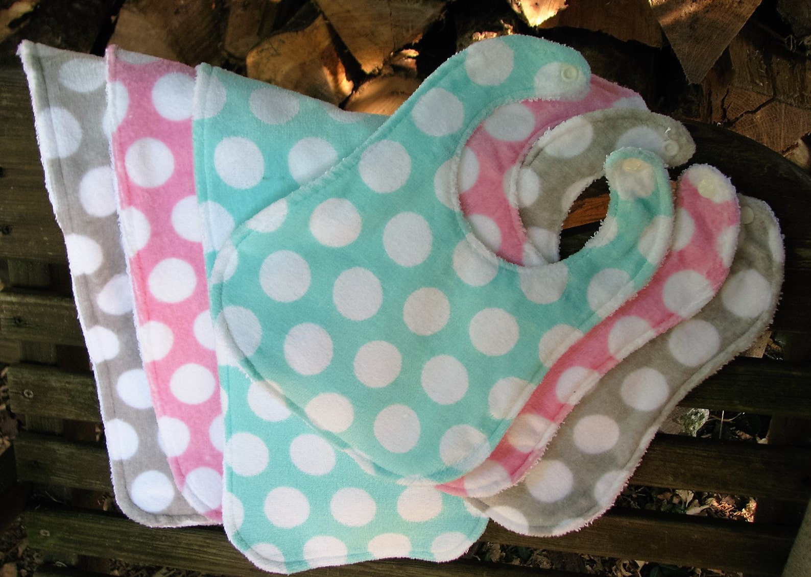 Bib and Burp Cloth Teether Set Super Thick Premium Mint Etsy