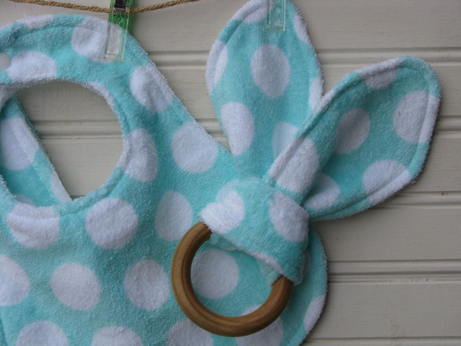 Bib and Burp Cloth Teether Set Super Thick Premium Mint Etsy