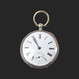Antique French / Swiss Watch 800 Silver Cylinder 6 Rubis Rubies Pocket Watch Vintage Timepiece