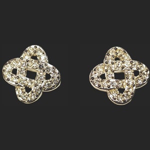 VINTAGE Napier anni '80 Lovers Knot Orecchini Tono argento Firmato Carta originale