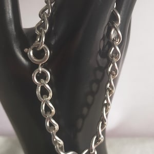 Vintage Heavy 925 Sterling Silver Curb Link Chain Bracelet 12.9g Charm Bracelet
