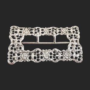 Victorian Late 19thC Large Solid Sterling Silver Belt Buckle Rosenthal Jacob Co Ornate Detailed Accessory