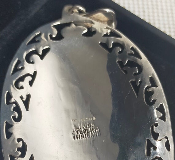 Vintage Large Sterling Silver Niello Black Engrav… - image 4