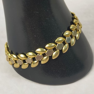 Vintage Gold Tone Bracelet Articulated Statement Costume Jewellery